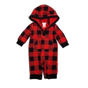 Joe fresh baby 3-6M hooded plaid onesie
